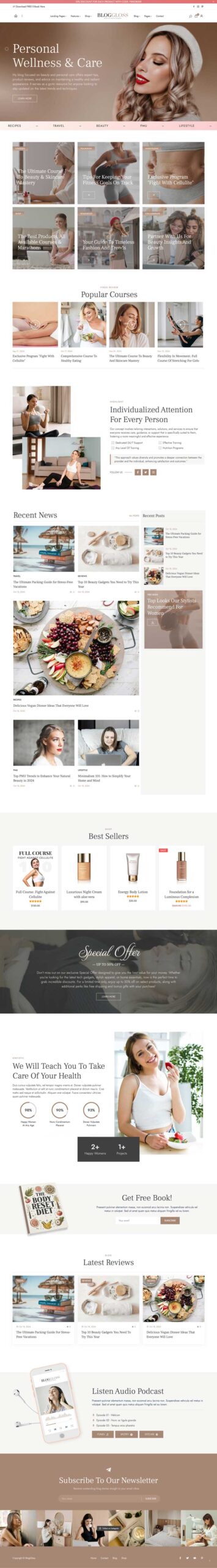Fashion & Lifestyle Blog WordPress Theme – BlogGloss