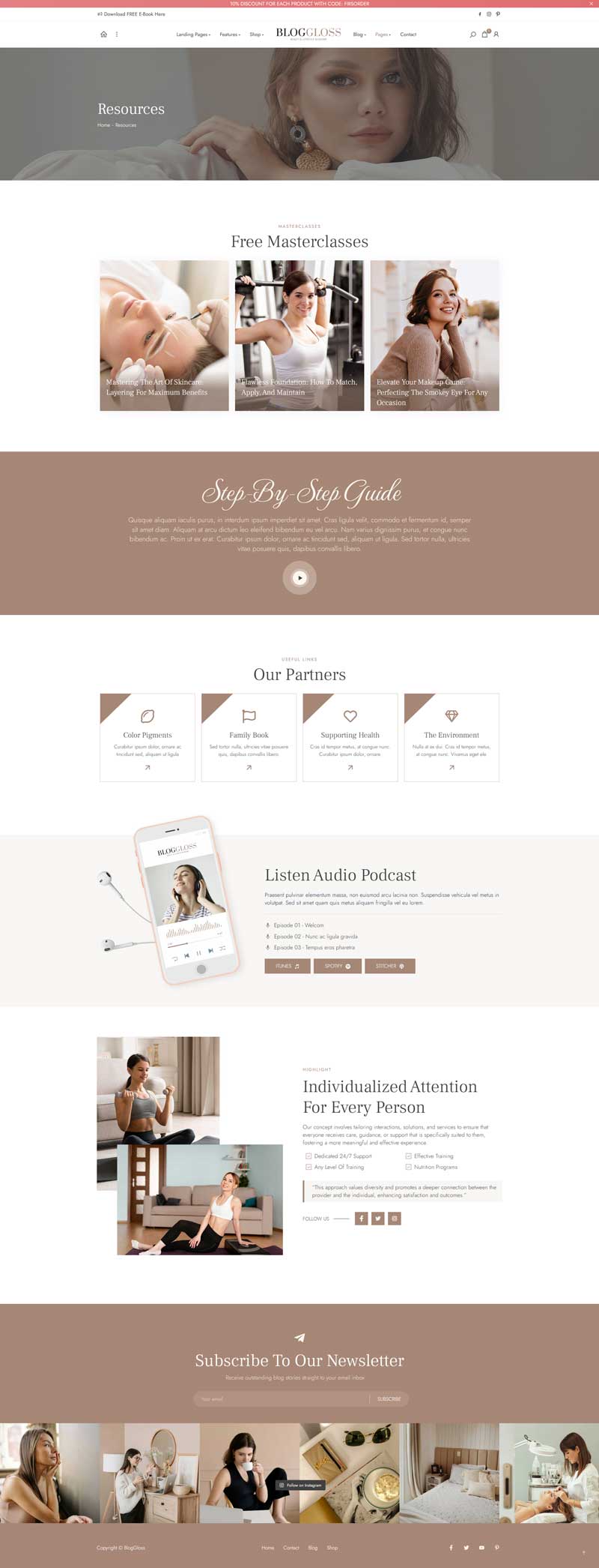 Fashion & Lifestyle Blog WordPress Theme – BlogGloss