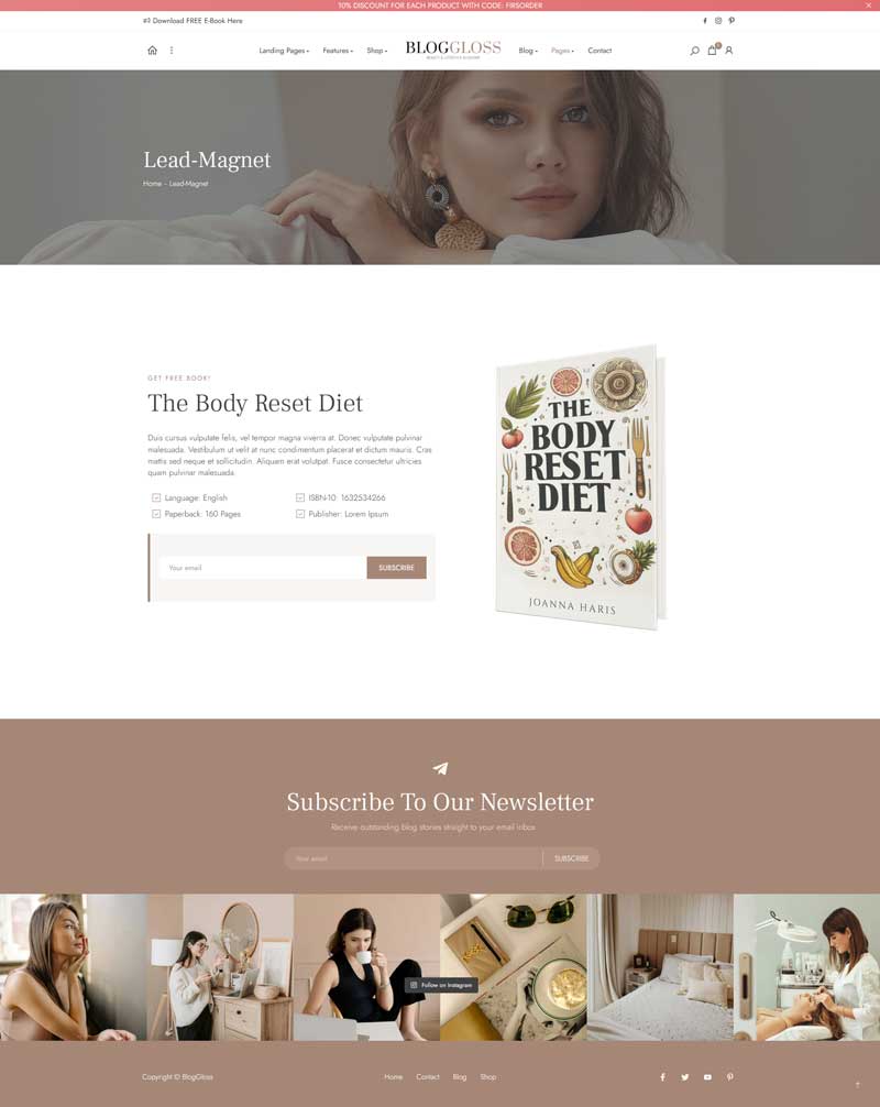 Fashion & Lifestyle Blog WordPress Theme – BlogGloss