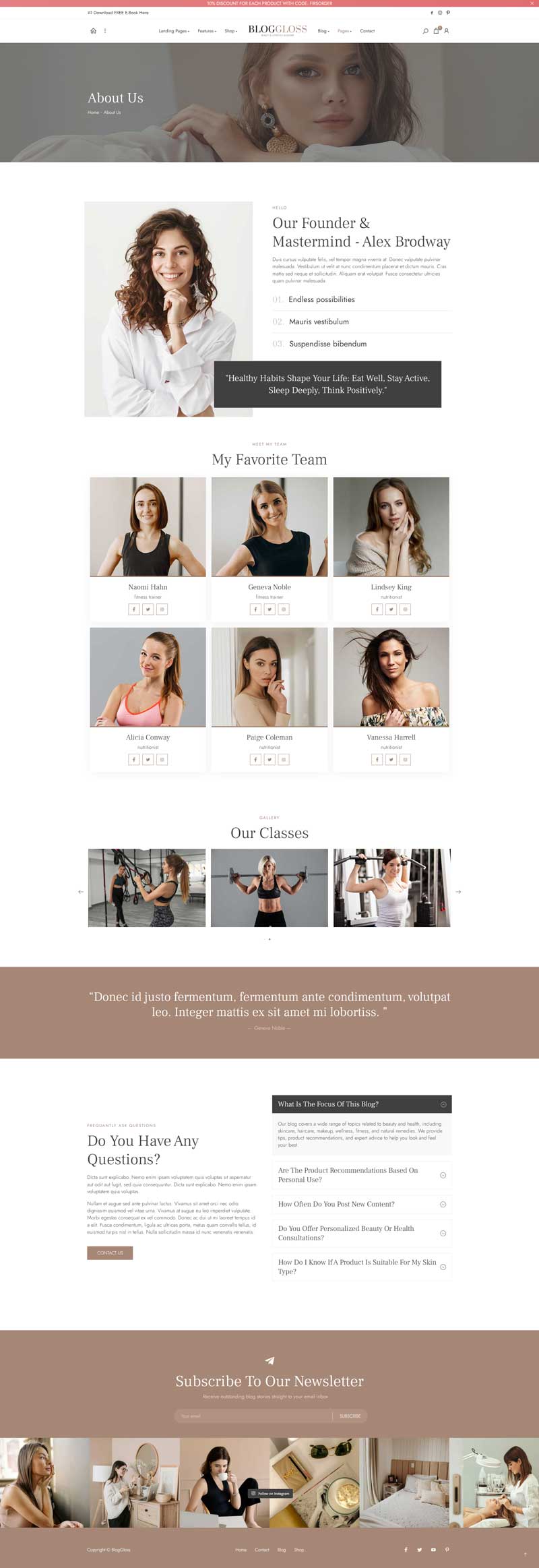 Fashion & Lifestyle Blog WordPress Theme – BlogGloss