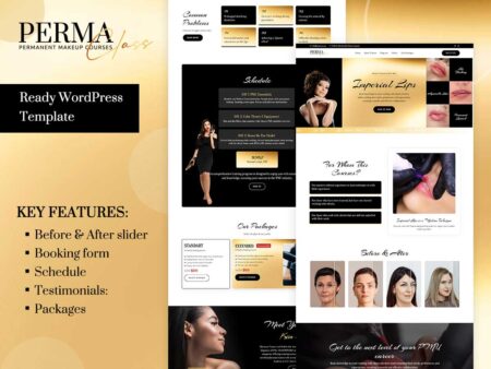 PMU Training & Beauty Courses WordPress Theme – PermaClass