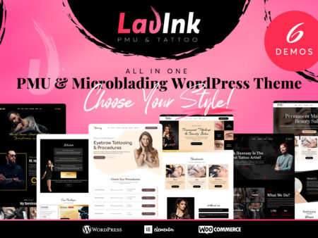 Beauty Studio & Microblading WordPress Theme – LavInk Beauty Template Bundle