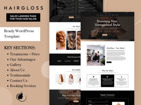 Hair Salon & Beauty Studio WordPress Theme – HairGloss
